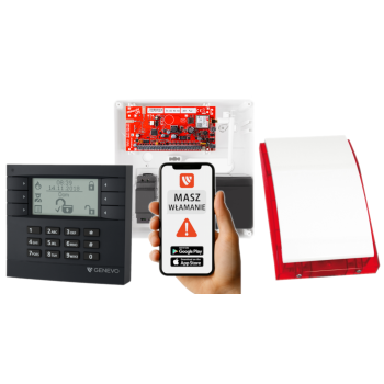 SYSTEM ALARMOWY GENEVO PRiMA64LTE BOX + PRiMA LCD GY-WH + SP-4001R