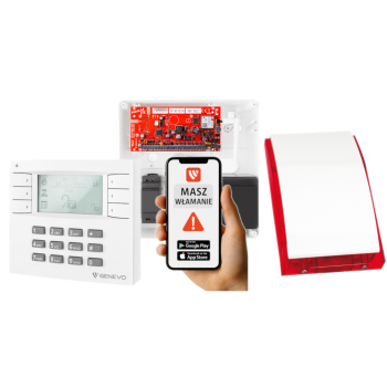SYSTEM ALARMOWY GENEVO PRiMA64LTE BOX + PRiMA LCD WH-WH + SP-4001R
