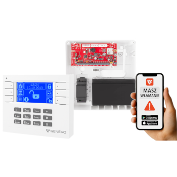 SYSTEM ALARMOWY GENEVO PRiMA64LTE WL BOX + PRiMA LCD WH-BL