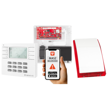 SYSTEM ALARMOWY GENEVO PRiMA64LTE WL BOX + PRiMA LCD WH-WH + SP-4001R