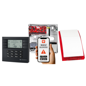 SYSTEM ALARMOWY GENEVO PRiMA64Q LCD GY-WH SP-4001R 7Ah