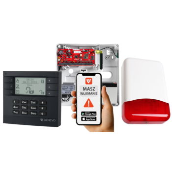 SYSTEM ALARMOWY GENEVO PRiMA64Q LCD GY-WH TI700 7Ah