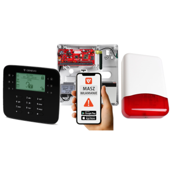 SYSTEM ALARMOWY GENEVO PRiMA64Q LCD SL BK TI700 7Ah