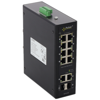 12-PORTOWY PRZEMYSŁOWY SWITCH PoE PULSAR ISFG108 12-57V DC