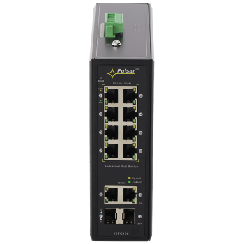 12-PORTOWY PRZEMYSŁOWY SWITCH PoE PULSAR ISFG108 12-57V DC