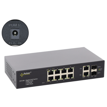 SWITCH PoE 12-PORTOWY BEZ ZASILACZA DO 8 KAMER IP PULSAR SFG108WP