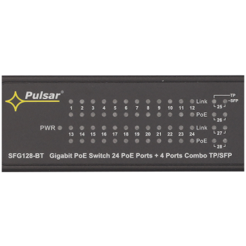 28-PORTOWY SWITCH PoE PULSAR SFG128-BT DO 24 KAMER IP