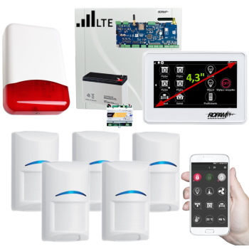 SYSTEM ALARMOWY ROPAM NeoLTE-IP-64 TPR-4WS-P + 5 CZUJEK BOSCH TI700 7Ah