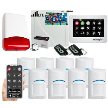 SYSTEM ALARMOWY ROPAM NeoLTE-IP-PS-SET 8x BOSCH PANEL TPR-4WS-P PILOTY SYRENA