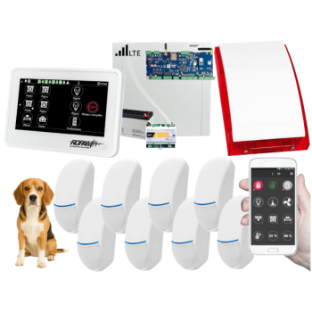 SYSTEM ALARMOWY ROPAM NeoLTE-IP-64 z 8 CZUJKAMI Bingo Plus (PET 15kg) + PANEL DOTYKOWY TPR-4W-P i SYRENA SP-4001R