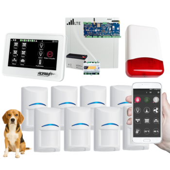 SYSTEM ALARMOWY ROPAM NeoLTE-IP-64 z 8 CZUJKAMI BOSCH PET (20kg) + PANEL DOTYKOWY TPR-4W-P i SYRENA TI700