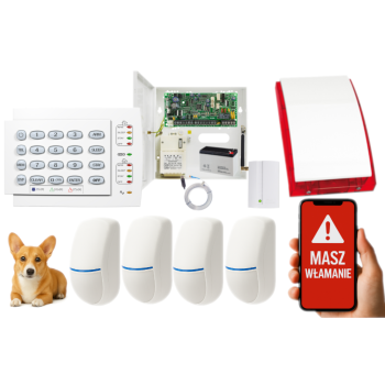 SYSTEM ALARMOWY PARADOX SPECTRA SP4000 + 4 CZUJKI BINGO Plus + K10H + SP-4001R + GSM2000LTE