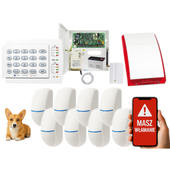 SYSTEM ALARMOWY PARADOX SPECTRA SP4000 + 8 CZUJEK BINGO Plus + K10H + SP-4001R + GSM2000LTE
