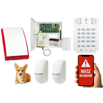 SYSTEM ALARMOWY PARADOX SPECTRA SP4000 + 2 CZUJKI BINGO Plus + K10V + SP-4001R + GSM2000LTE