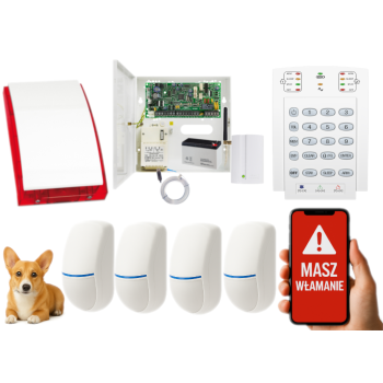 SYSTEM ALARMOWY PARADOX SPECTRA SP4000 + 4 CZUJKI BINGO Plus + K10V + SP-4001R + GSM2000LTE