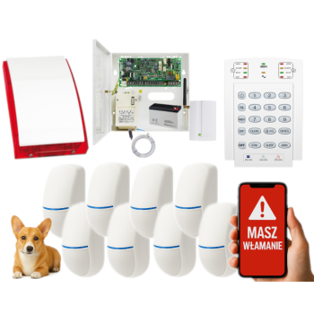 SYSTEM ALARMOWY PARADOX SPECTRA SP4000 + 8 CZUJEK BINGO Plus + K10V + SP-4001R + GSM2000LTE