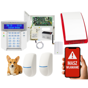 SYSTEM ALARMOWY PARADOX SPECTRA SP4000 + 2 CZUJKI BINGO Plus + K32LCD+ + GSM2000LTE + SP-4001R