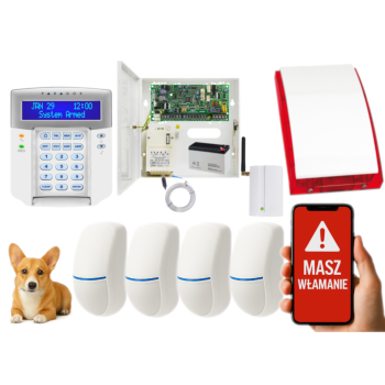 SYSTEM ALARMOWY PARADOX SPECTRA SP4000 + 4 CZUJKI BINGO Plus + K32LCD+ + GSM2000LTE + SP-4001R