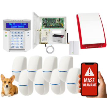 SYSTEM ALARMOWY PARADOX SPECTRA SP4000 + 8 CZUJEK BINGO Plus + K32LCD+ + GSM2000LTE + SP-4001R