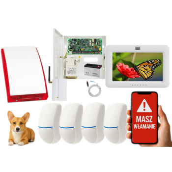 SYSTEM ALARMOWY PARADOX SPECTRA SP4000 + 4 CZUJKI BINGO Plus + TM50 BIAŁY + GSM2000LTE + SP-4001R