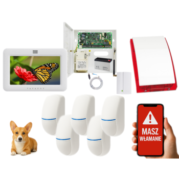 SYSTEM ALARMOWY PARADOX SPECTRA SP4000 + 5 CZUJEK BINGO Plus + TM50 BIAŁY + GSM2000LTE + SP-4001R