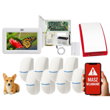 SYSTEM ALARMOWY PARADOX SPECTRA SP4000 + 8 CZUJEK BINGO Plus + TM50 BIAŁY + GSM2000LTE + SP-4001R