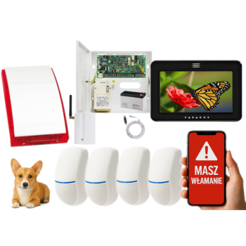 SYSTEM ALARMOWY PARADOX SPECTRA SP4000 + 4 CZUJKI BINGO Plus + TM50 CZARNY + GSM2000LTE + SP-4001R