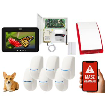 SYSTEM ALARMOWY PARADOX SPECTRA SP4000 + 6 CZUJEK BINGO Plus + TM50 CZARNY + GSM2000LTE + SP-4001R