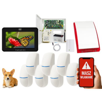 SYSTEM ALARMOWY PARADOX SPECTRA SP4000 + 7 CZUJEK BINGO Plus + TM50 CZARNY + GSM2000LTE + SP-4001R