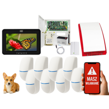 SYSTEM ALARMOWY PARADOX SPECTRA SP4000 + 8 CZUJEK BINGO Plus + TM50 CZARNY + GSM2000LTE + SP-4001R