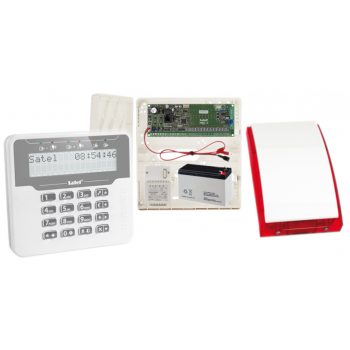 ZESTAW ALARMOWY SATEL VERSA 15 + VERSA-LCDM-WH + OPU-4P + SYRENA SP-4001R