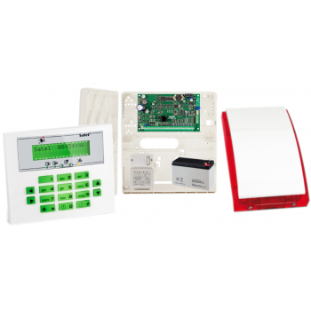 ZESTAW ALARMOWY SATEL INTEGRA 32 + INT-KLCDS-GR + OPU-4P + AWT150 + AKUMULATOR 7Ah + SYRENA SP-4001R