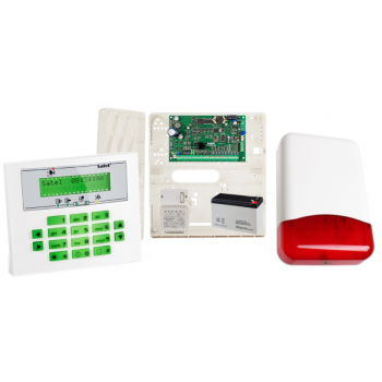 ZESTAW ALARMOWY SATEL INTEGRA 32 + INT-KLCDS-GR + OPU-4P + AWT150 + AKUMULATOR 7Ah + SYRENA TI700