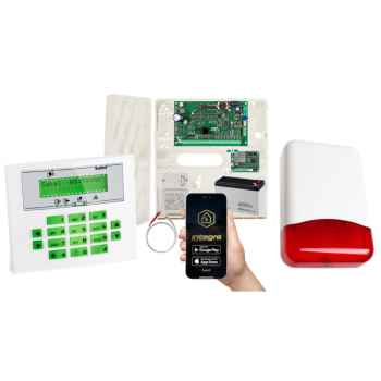 ZESTAW ALARMOWY SATEL INTEGRA 32 + INT-KLCDS-GR + OPU-4P + AWT150 + 7Ah + INT-GSM LTE + SYRENA TI700