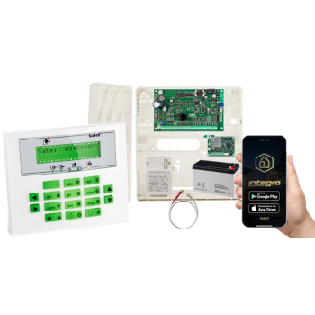 ZESTAW ALARMOWY SATEL INTEGRA 32 + INT-KLCDS-GR + OPU-4P + AWT150 + AKUMULATOR 7Ah INT-GSM LTE
