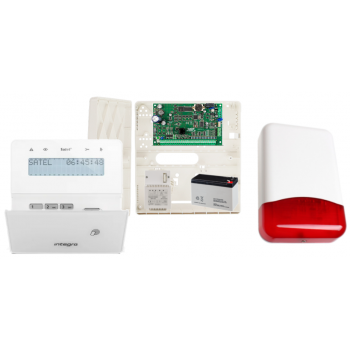 ZESTAW ALARMOWY SATEL INTEGRA 32 + INT-KLFR-W + OPU-4P + AWT150 + AKUMULATOR 7Ah + SYRENA TI700