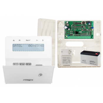 ZESTAW ALARMOWY SATEL INTEGRA 32 + INT-KLFR-W + OPU-4P + AWT150 + AKUMULATOR 7Ah