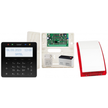 ZESTAW ALARMOWY SATEL INTEGRA 32 + INT-KSG2R-B + OPU-4P + AWT150 + AKUMULATOR 7Ah + SYRENA SP-4001R