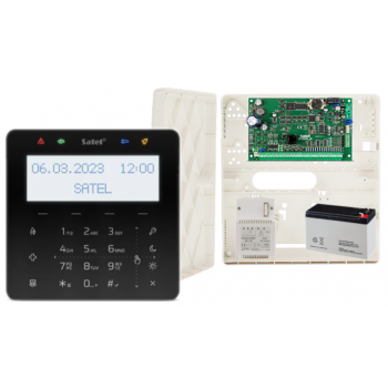 ZESTAW ALARMOWY SATEL INTEGRA 32 + INT-KSG2R-B + OPU-4P + AWT150 + AKUMULATOR 7Ah