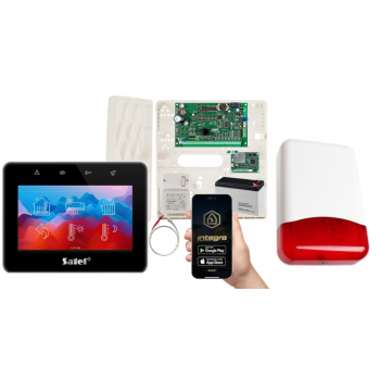 ZESTAW ALARMOWY SATEL INTEGRA 32 + INT-TSG2-B + OPU-4P + AWT150 + 7Ah + INT-GSM LTE + SYRENA TI700