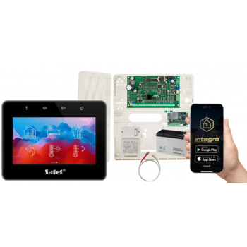 ZESTAW ALARMOWY SATEL INTEGRA 32 + INT-TSG2-B + OPU-4P + AWT150 + AKUMULATOR 7Ah INT-GSM LTE
