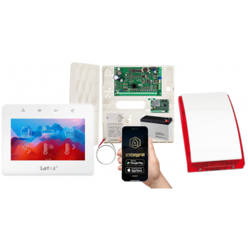 ZESTAW ALARMOWY SATEL INTEGRA 32 + INT-TSG2-W + OPU-4P + AWT150 + 7Ah + INT-GSM LTE + SYRENA SP-4001R