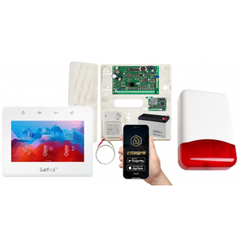 ZESTAW ALARMOWY SATEL INTEGRA 32 + INT-TSG2-W + OPU-4P + AWT150 + 7Ah + INT-GSM LTE + SYRENA TI700