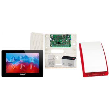ZESTAW ALARMOWY SATEL INTEGRA 32 + INT-TSH2-B + OPU-4P + AWT150 + AKUMULATOR 7Ah + SYRENA SP-4001R