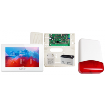 ZESTAW ALARMOWY SATEL INTEGRA 32 + INT-TSH2-W + OPU-4P + AWT150 + AKUMULATOR 7Ah + SYRENA TI700