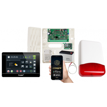 ZESTAW ALARMOWY SATEL INTEGRA 32 + INT-TSI-B + OPU-4P + AWT150 + 7Ah + INT-GSM LTE + SYRENA TI700