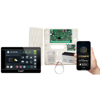 ZESTAW ALARMOWY SATEL INTEGRA 32 + INT-TSI-B + OPU-4P + AWT150 + AKUMULATOR 7Ah + INT-GSM LTE