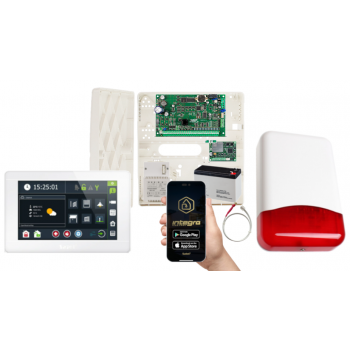 ZESTAW ALARMOWY SATEL INTEGRA 32 + INT-TSI-W + OPU-4P + AWT150 + 7Ah + INT-GSM LTE + SYRENA TI700