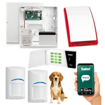 SYSTEM ALARMOWY SATEL MICRA GSM/GPRS 2 CZUJKI BOSCH PET KLAWIATURA SYRENA