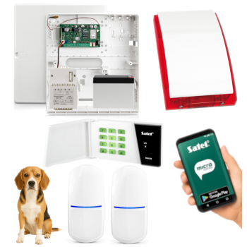 SYSTEM ALARMOWY SATEL MICRA GSM/GPRS 2 CZUJKI MPD-310 PET KLAWIATURA SYRENA